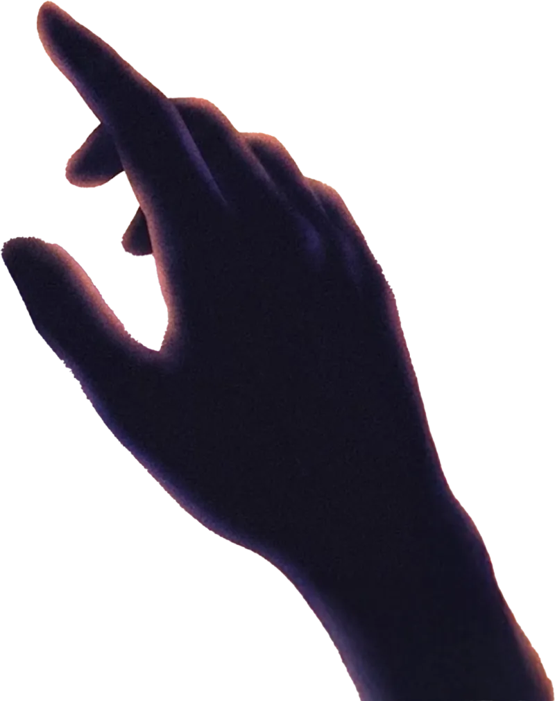 Hand pointing at dashboard